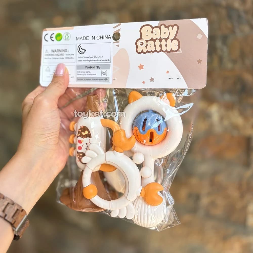 ست جغجغه دندانگیر کودک ۴ عددی خرچنگ Baby Rattle — تصویر ۹
