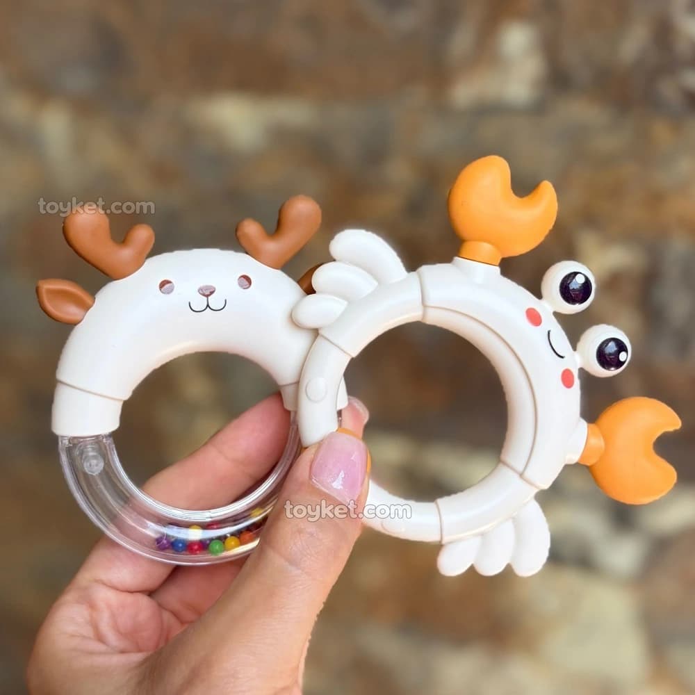 ست جغجغه دندانگیر کودک ۴ عددی خرچنگ Baby Rattle — تصویر ۲