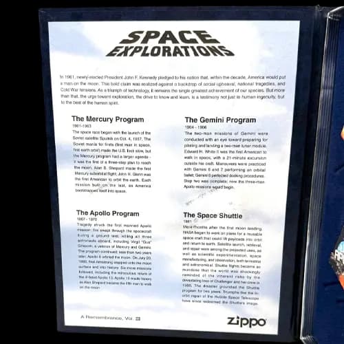 فندک زیپو مدل SPACE EXPLORATION | چهار پروژه ورود انسان به فضا — تصویر ۲