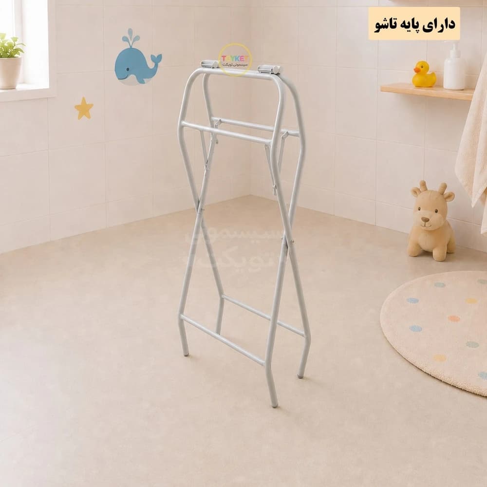 ست وان حمام تاشو پایه دار دماسنج دار نوزاد ۸ تکه — تصویر ۱۱