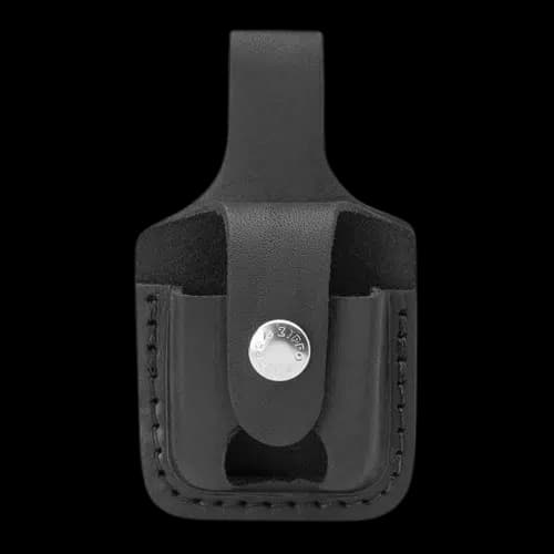 کیف چرمی مشکی فندک زیپو مدل Thumb Notch (شیار انگشتی) — تصویر ۵