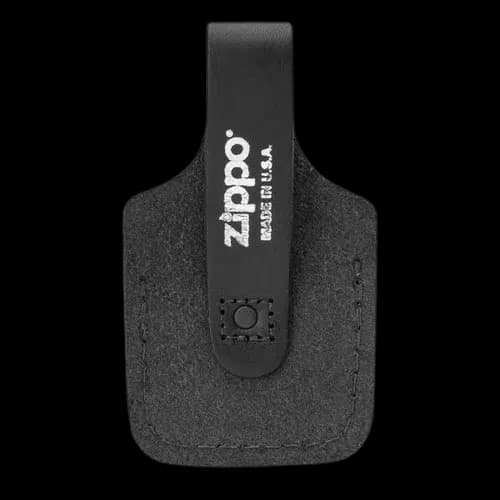 کیف چرمی مشکی فندک زیپو مدل Thumb Notch (شیار انگشتی) — تصویر ۳