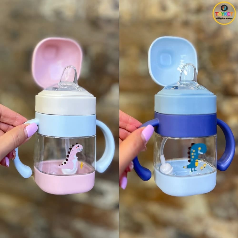 لیوان آبمیوه خوری کودک با سَری پستانکی ۲۲۰ میل طرح دایناسور — تصویر ۹