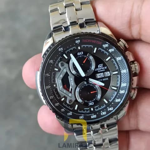 ساعت مچی مردانه کاسیو ادیفایس کاسیو edifice EF-558D-2AVاستیل صفحه مشکی — تصویر ۵