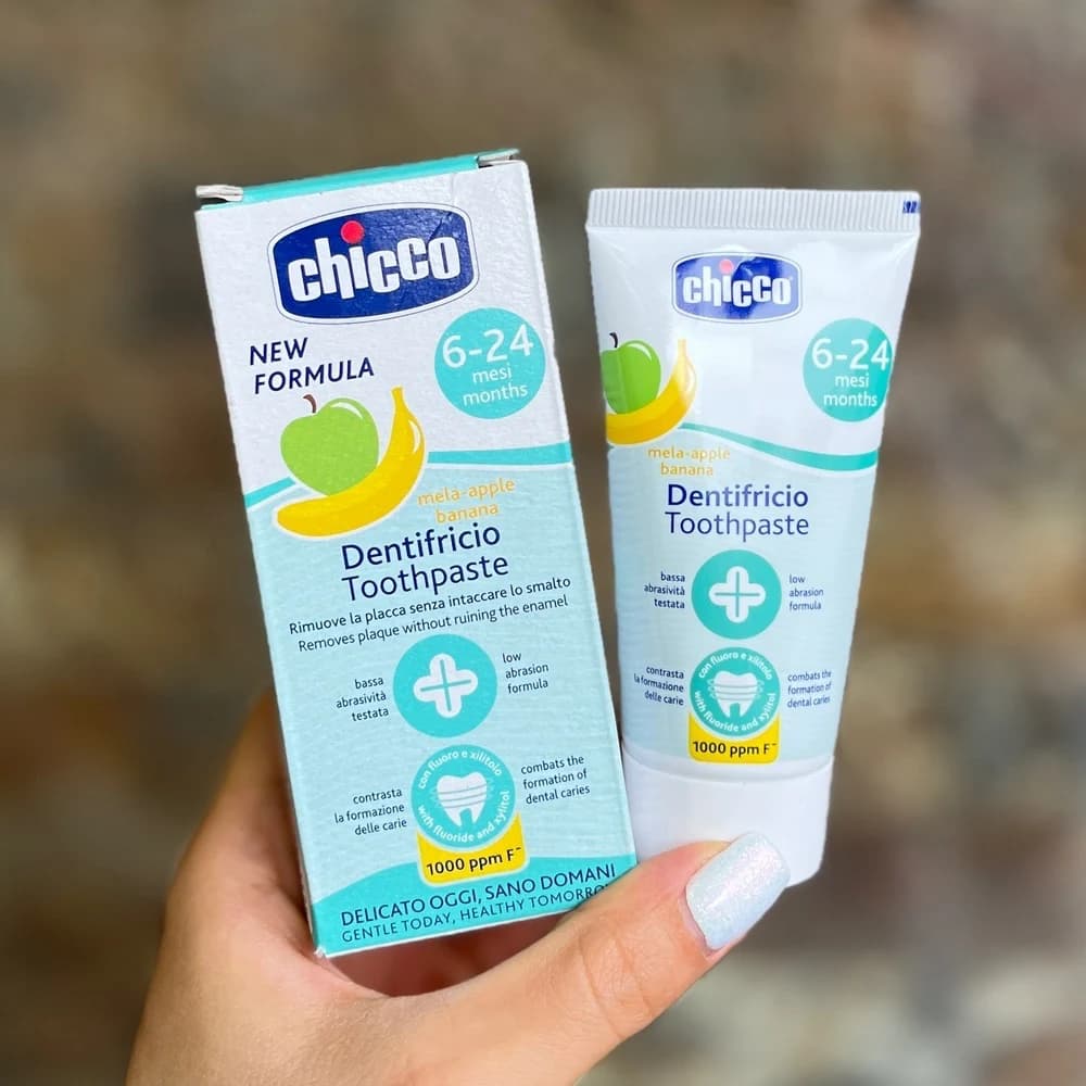 خمیر دندان کودک چیکو ۶ تا ۲۴ ماه با طعم سیب و موز Chicco — تصویر ۴