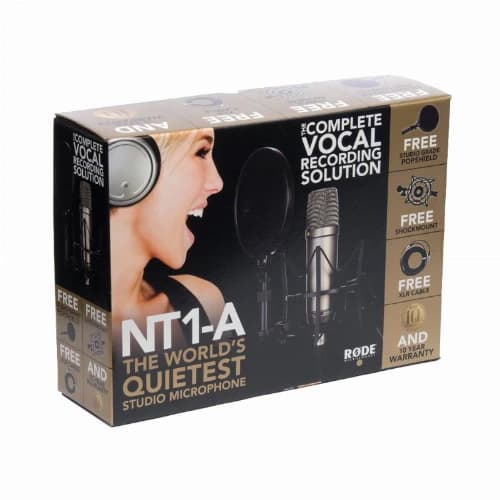 میکروفن با سیم استودیویی با کارت صدا اکسترنال Rode + Focusrite مدل <span style="font-family:Tahoma">NT1-A + Scarlett 2i2 G2 </span>