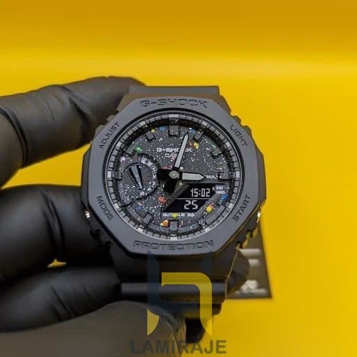 ساعت کاسیو جی‌شاک GA-2100 مشکی صفحه اکلیلی با تنظیم اتوماتیک و اتولایت — تصویر ۲