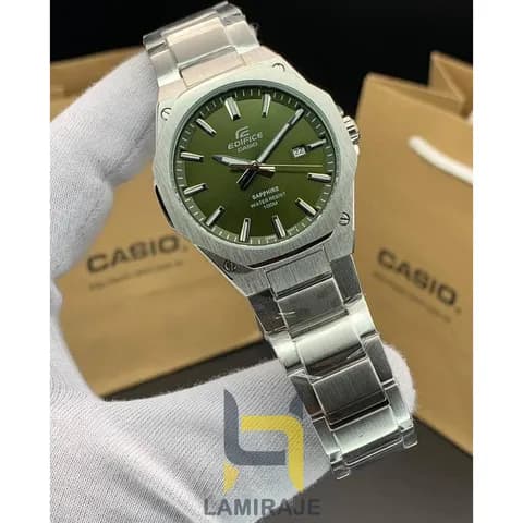 ساعت مردانه کلاسیک کاسیو ادیفایس کاسیو Edifice EFR-S108D-3AV با صفحه سبز — تصویر ۱۲