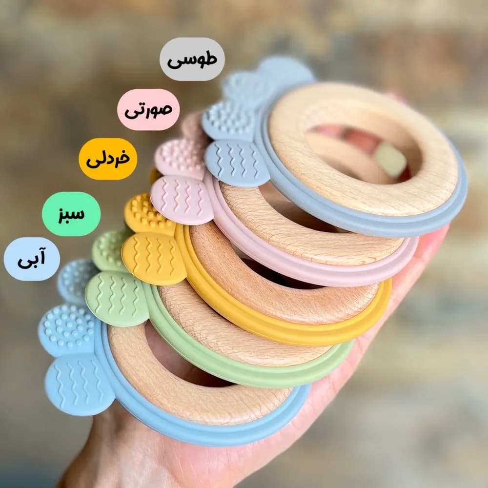 دندان‌ گیر چوبی سیلیکونی حلقه‌ ای SATU — تصویر ۶