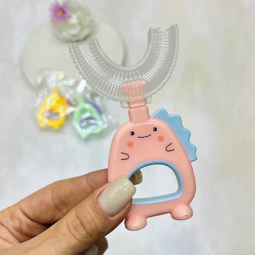 مسواک چرخشی سیلیکونی کودک Wallaby Little طرح بچه دایناسور