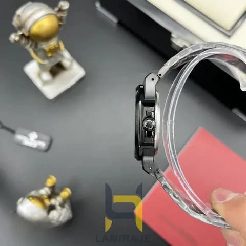 ساعت مردانه پتک فیلیپ ناتیلوس پتک فیلیپ Nautilus مشکی صفحه زرد کوارتز — تصویر ۴