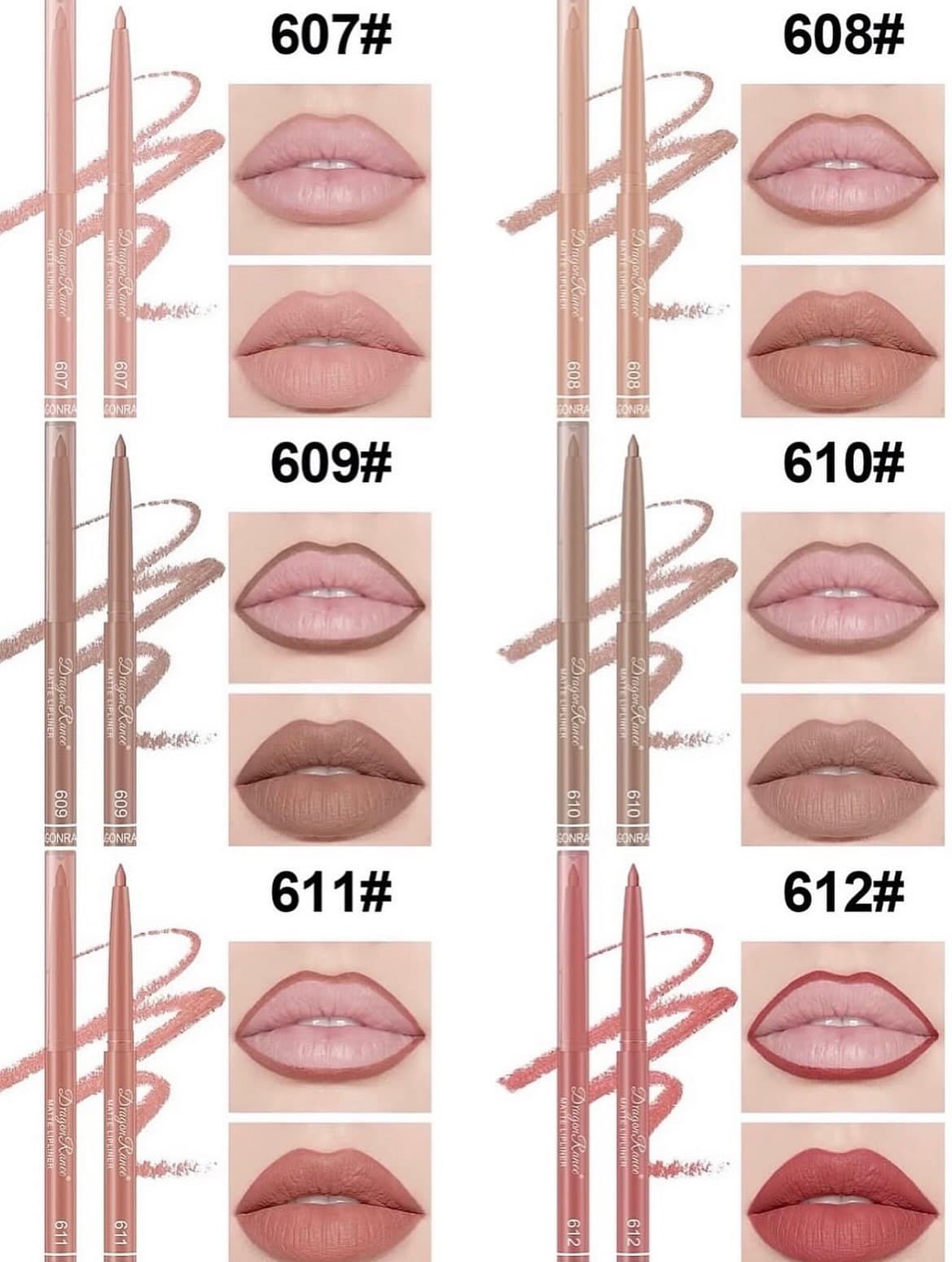خط لب‌های نود دراگون Dragon Nude Lip Liner Set — تصویر ۱۲