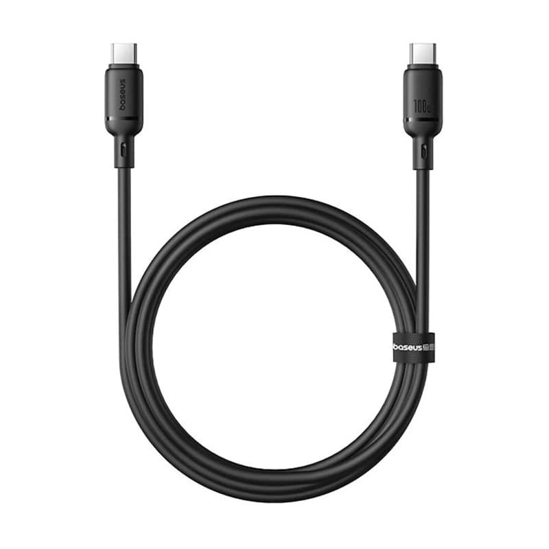 کابل شارژ سریع USB-C به USB-C بیسوس مدل Silky Series 100W طول 1m