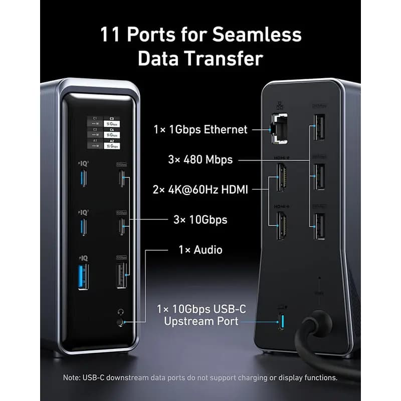 هاب دیتا 14 پورت انکر ANKER Prime Charging Docking Station 14 in 1 A83B6 — تصویر ۹