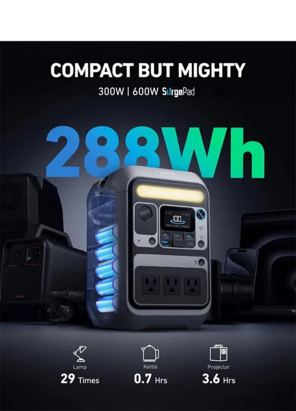 نیروگاه همراه انکر Anker SOLIX C300X(AC PLUG)Portable Power Stationمدل A1723 — تصویر ۸