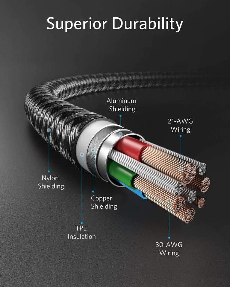 کابل تبدیل USB-C به لایتنینگ انکر مدل A8652 طول 90 سانتی متر — تصویر ۶