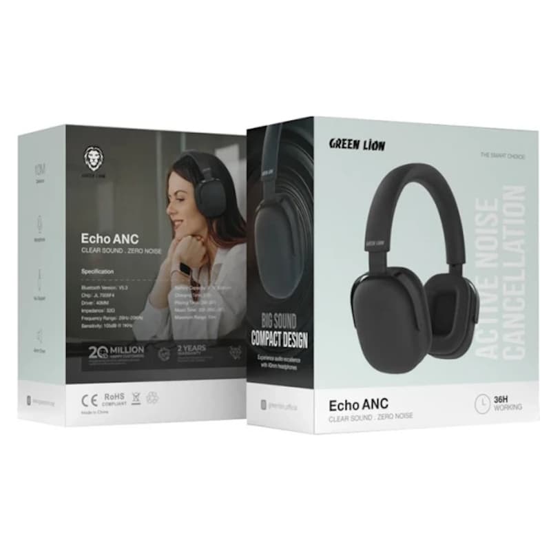هدفون بیسیم GREEN LION ECHO ANC ZERO NOISE (اصلی)+گارانتی 18 ماهه✅ — تصویر ۸