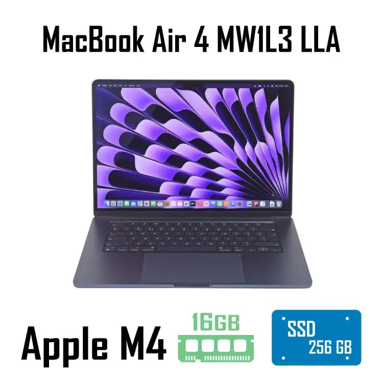 لپ تاپ 15.3 اینچی اپل مدل MacBook Air MW1L3 2025 LLA-M4-16GB Ram-256GB SSD