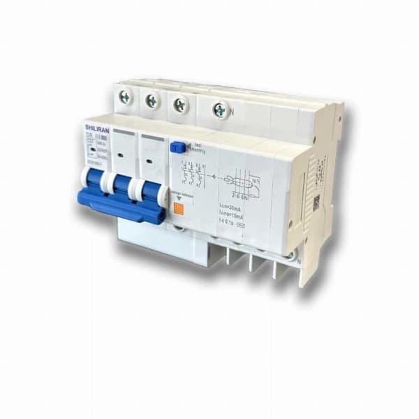 کلید محافظ جان ترکیبی سه فاز RCBO-3P+N شیل ایران — تصویر ۲