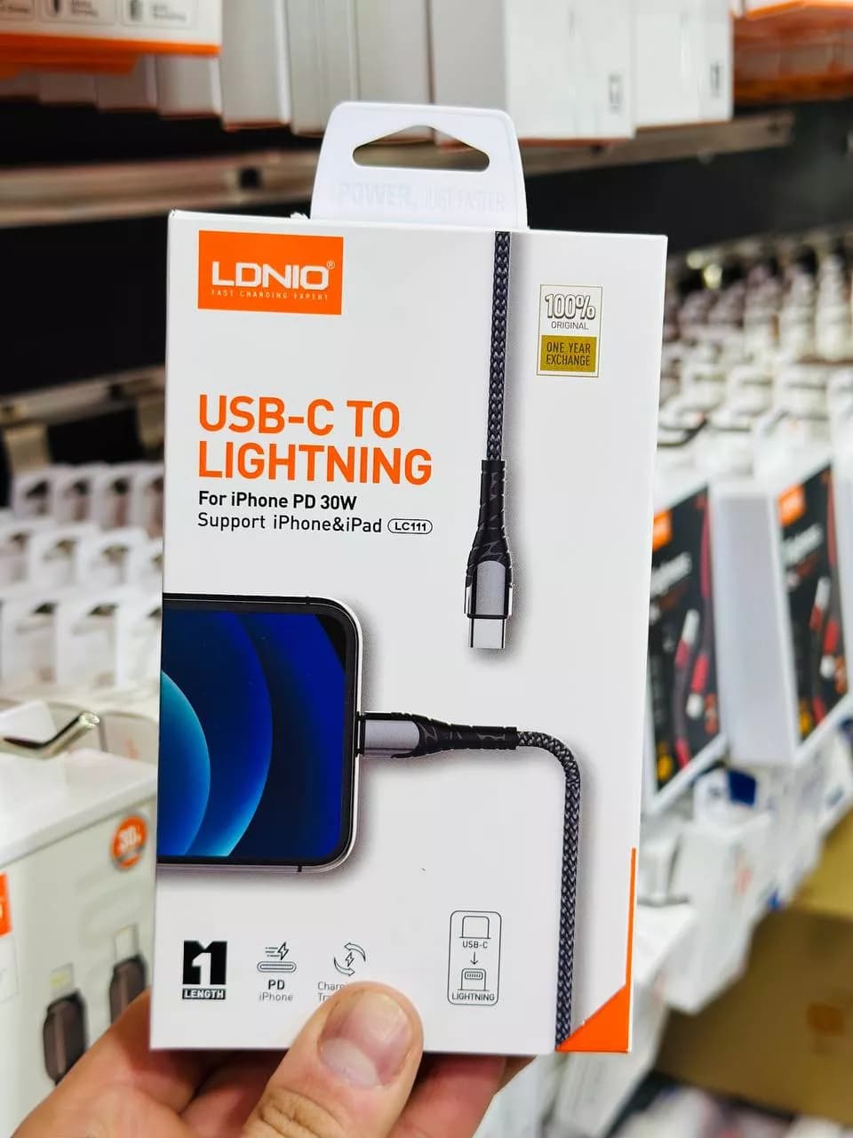 کابل تبدیل USB-C به لایتنینگ الدینیو LDNIO مدل LC111 — تصویر ۳