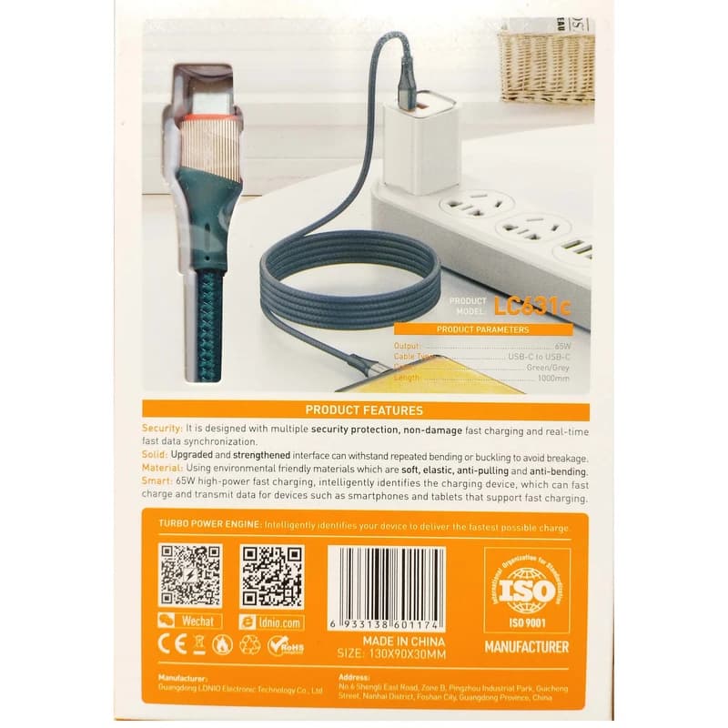کابل شارژ LDNIO Type-C to Type-C مدل LC631C — تصویر ۷