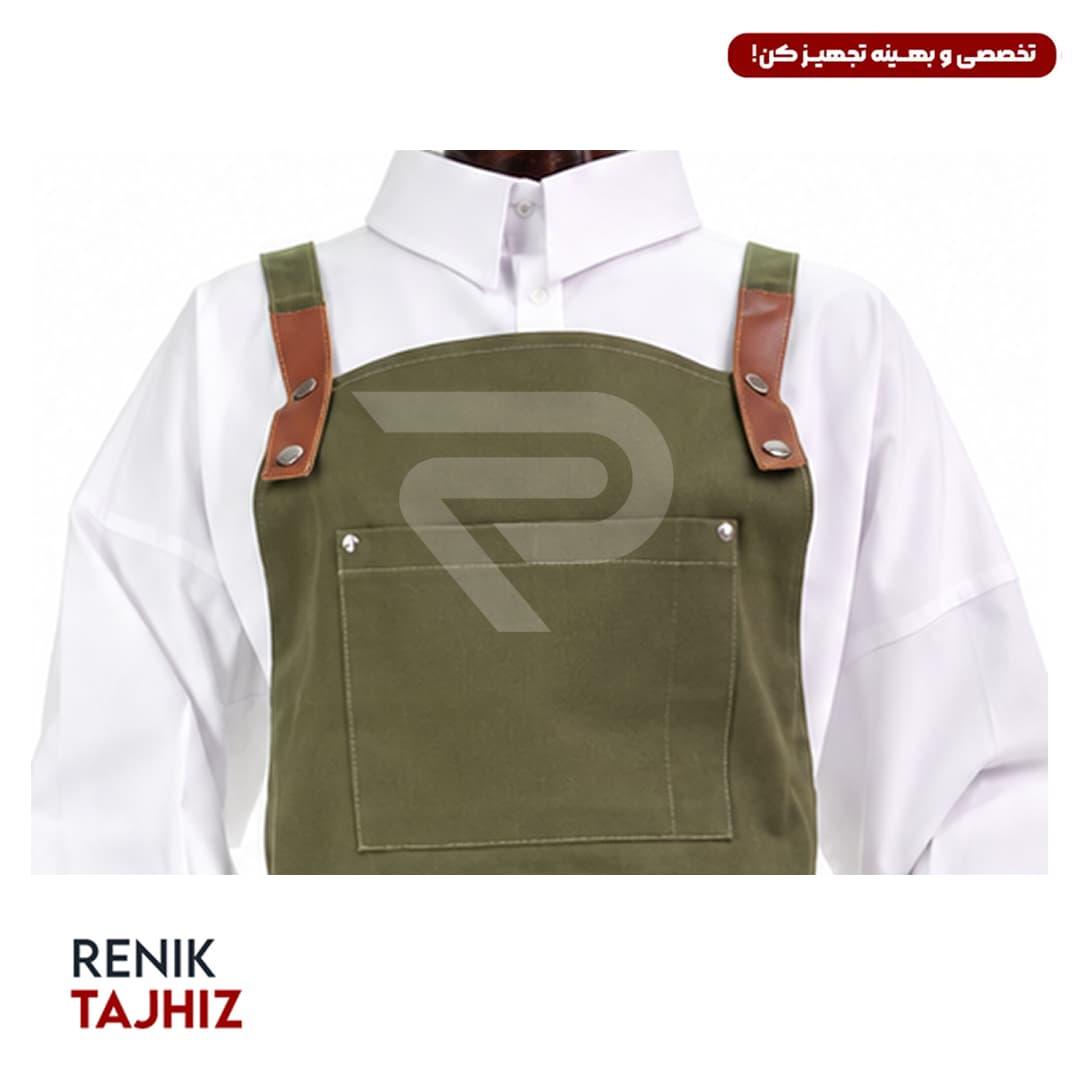 اپرون باریستا مدل MOKA کتان سبز RENIK — تصویر ۴