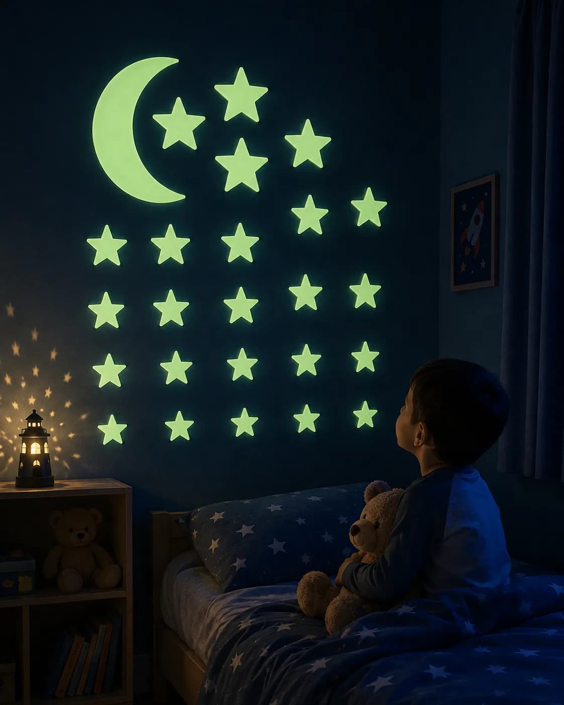 استیکر شب تاب ماه و ستاره و سیارات کودک | Glow in the Dark — تصویر ۹