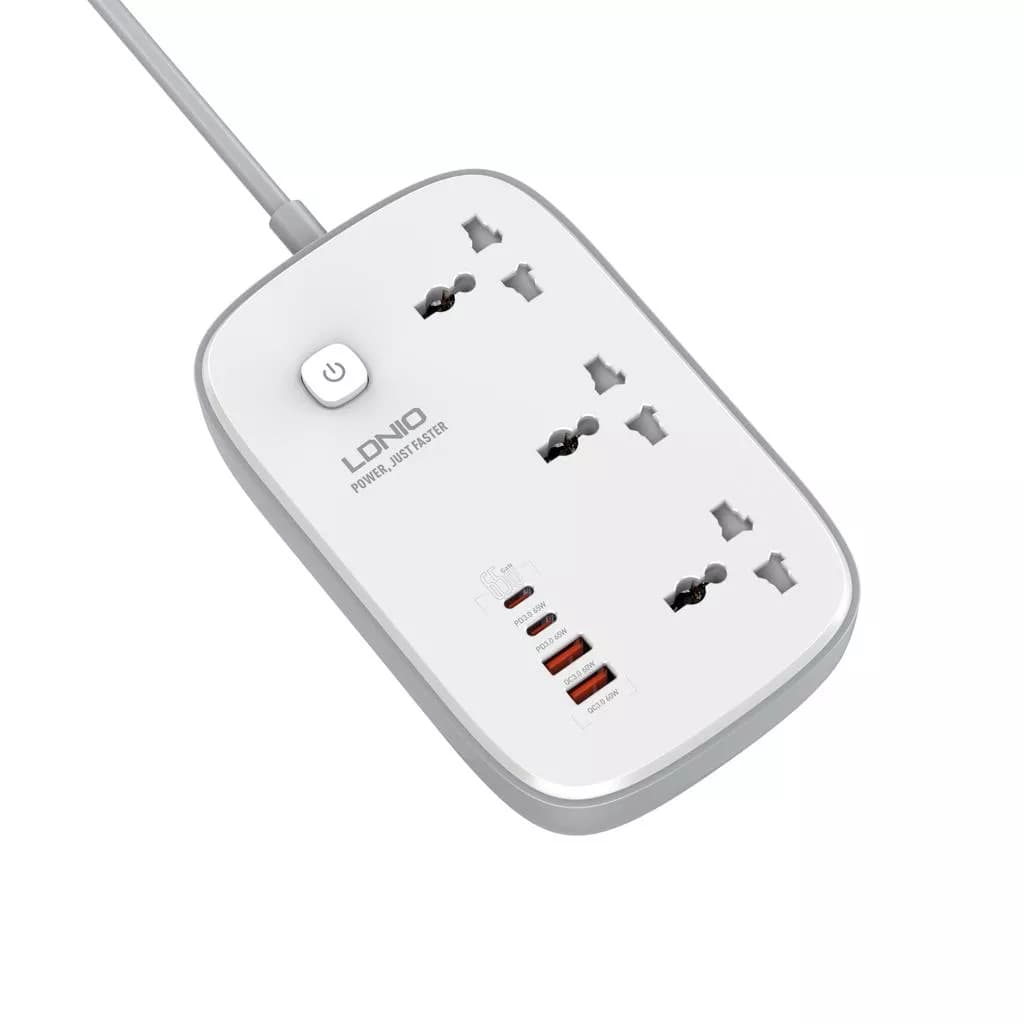 چندراهی برق 3 خانه ارت‌دار الدینیو LDNIO مدل SC-6 — تصویر ۹