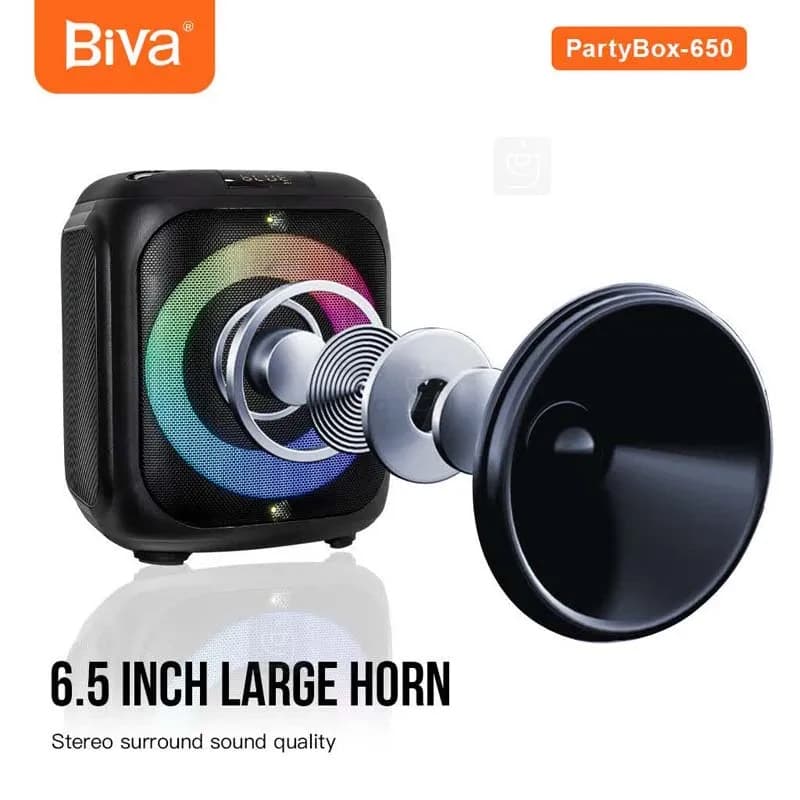 اسپیکر بلوتوثی BIVA PARTY BOX 650 توان 80 وات(اصلی)+گارانتی 18 ماهه✅ — تصویر ۷