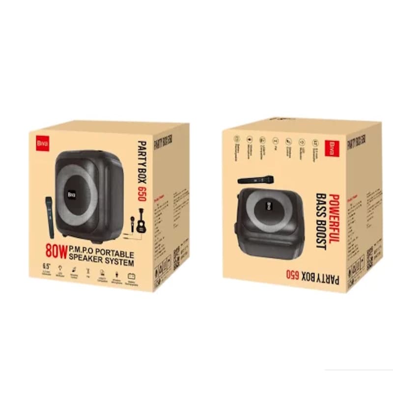 اسپیکر بلوتوثی BIVA PARTY BOX 650 توان 80 وات(اصلی)+گارانتی 18 ماهه✅ — تصویر ۴