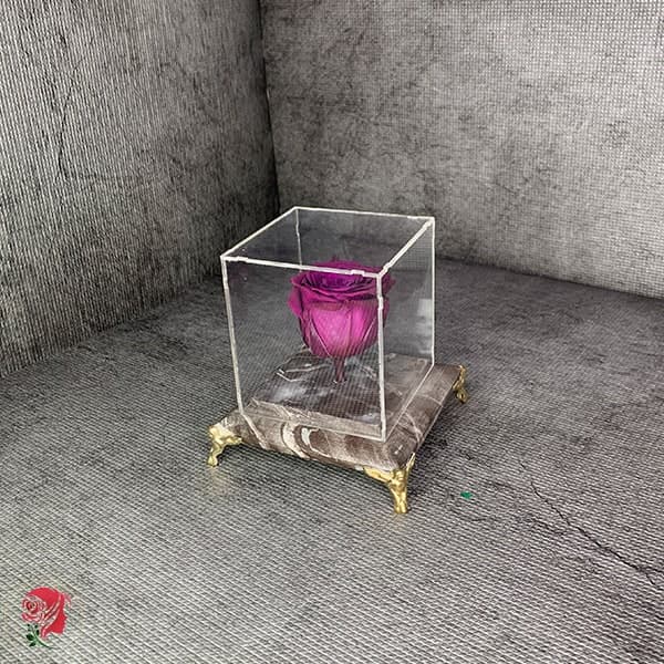گل رز جاودان هفت رنگ پایه سنگ مرمر — تصویر ۳