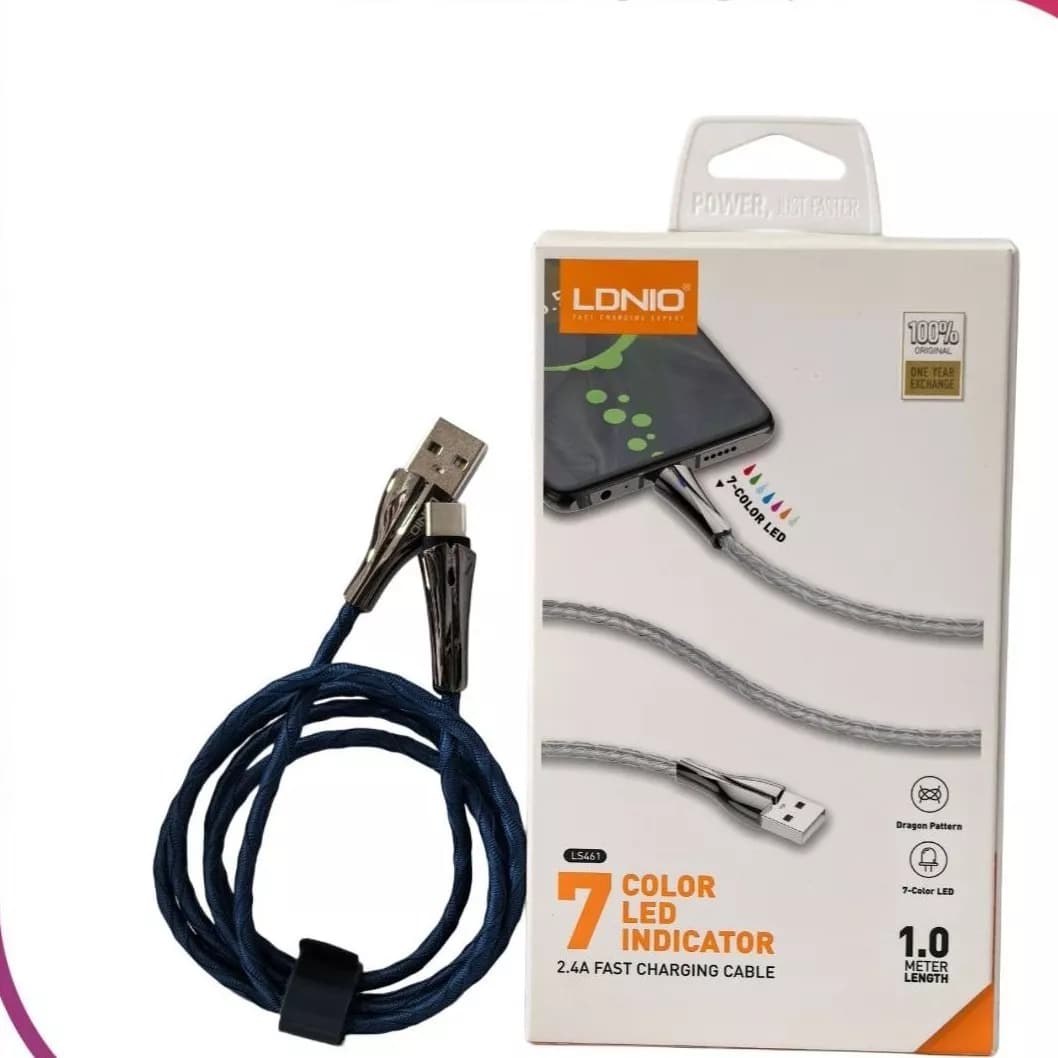 کابل شارژ USB به Type-C الدینیو LDNIO مدل LS461 — تصویر ۵