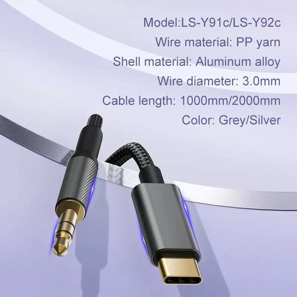 کابل AUX تایپ سی الدینیو LDNIO مدل LS-Y91C طول 1 متر — تصویر ۹