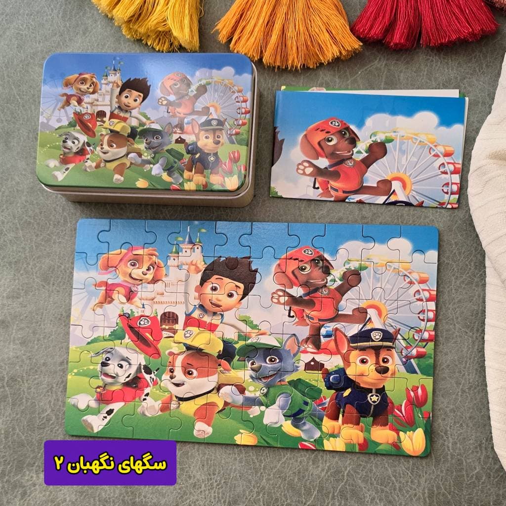پازل چوبی ۶۰ قطعه با جعبه فلزی — تصویر ۲