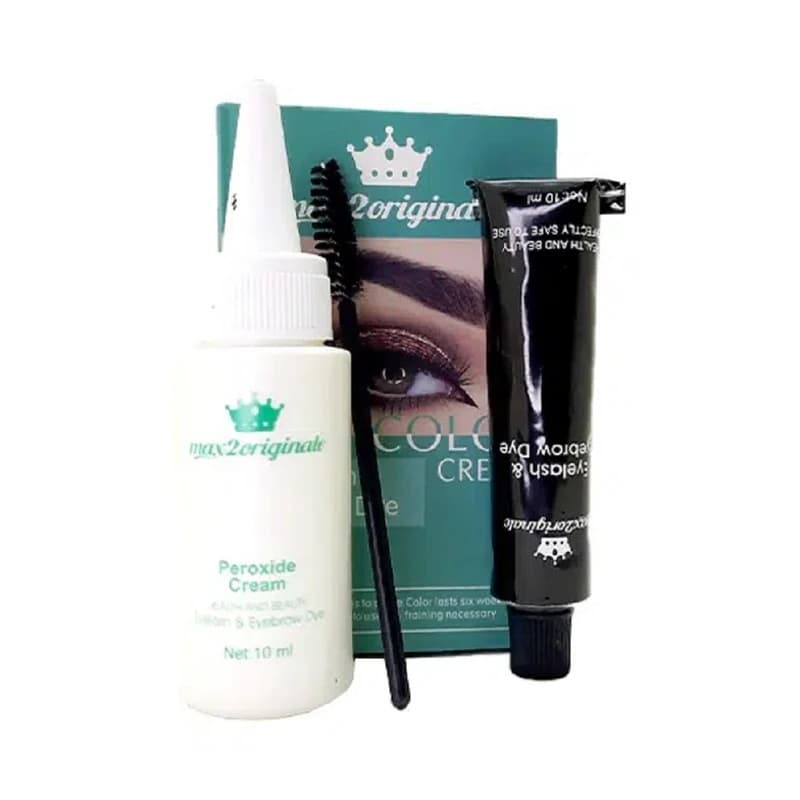 کیت رنگ مژه و ابرو مکسی 2 حجم 10ml رنگ مشکی