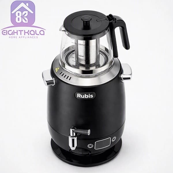 سماور برقی Rubis مدل RST600 | بدنه استیل و مشکی | ۲۲۰۰ وات — تصویر ۹