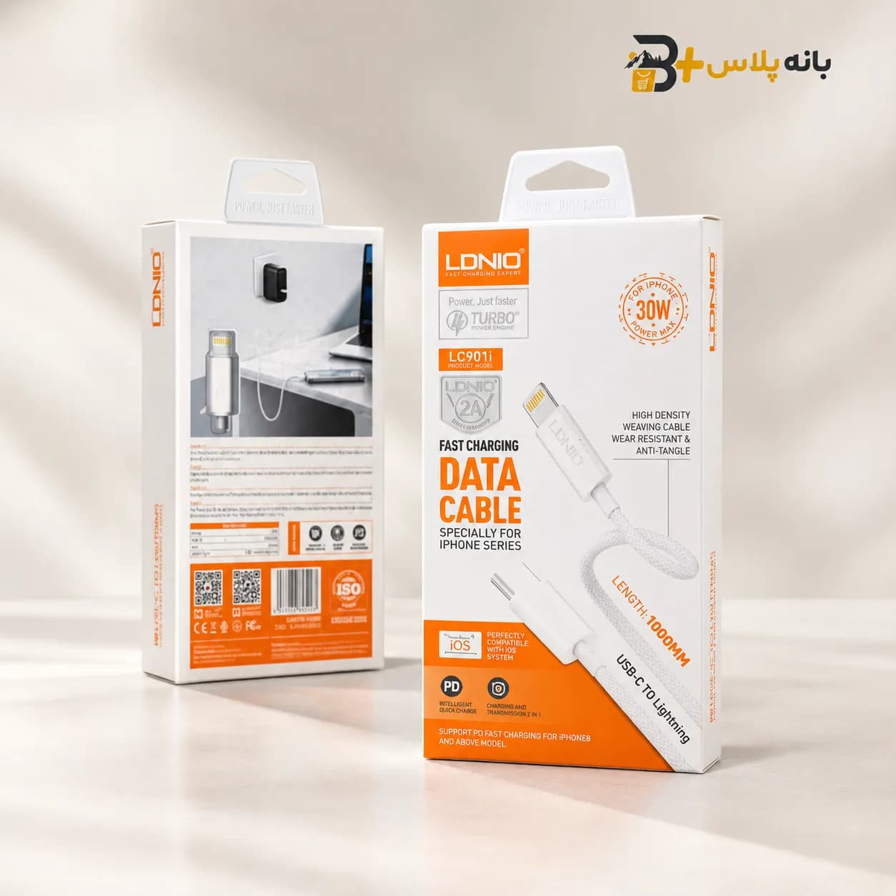 کابل شارژ LDNIO LC901i تایپ سی به لایتنینگ — تصویر ۲