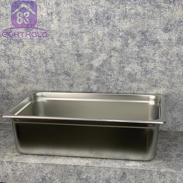 بن ماری استیل ضد زنگ با درب، ابعاد ۵۳×۳۳×۱۵ سانتی‌متر – کیفیت صنعتی — تصویر ۵