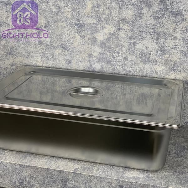 بن ماری استیل ضد زنگ با درب، ابعاد ۵۳×۳۳×۱۵ سانتی‌متر – کیفیت صنعتی — تصویر ۴