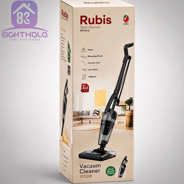 جاروبرقی پرتابل روبیس Rubis مدل RPV512؛ عصایی و دستی با قابلیت تی‌کشی — تصویر ۸