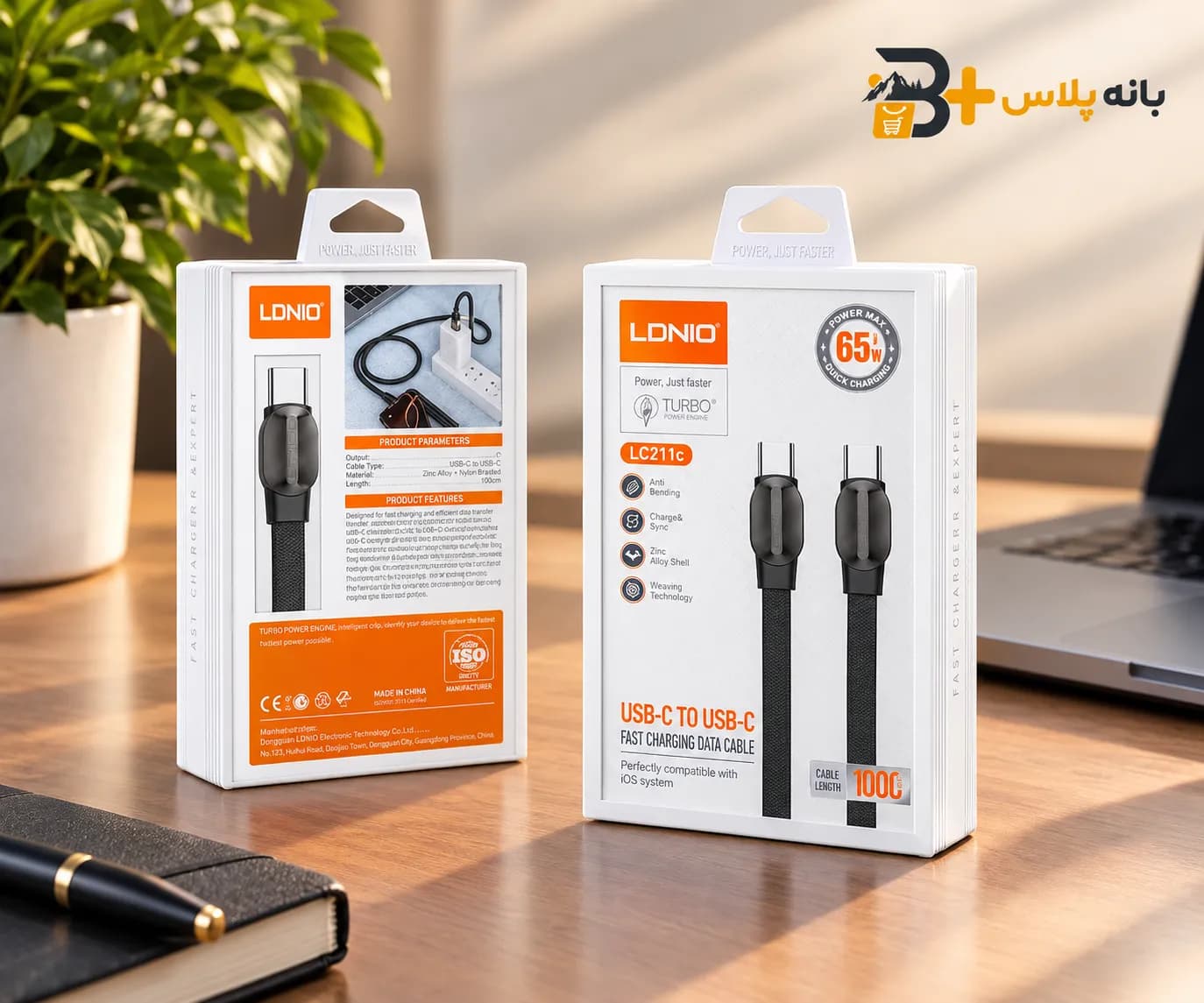 کابل شارژ LDNIO LC211C تایپ سی به تایپ سی — تصویر ۲