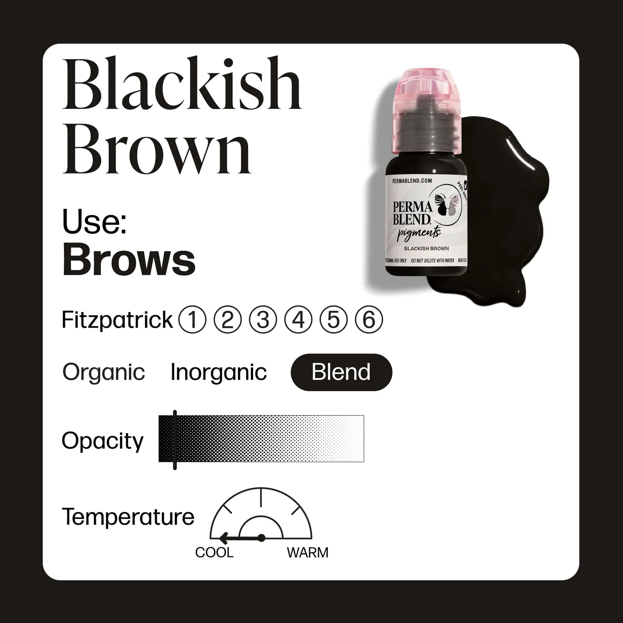 رنگ تاتو بلکیش براون Blackish Brown — تصویر ۲