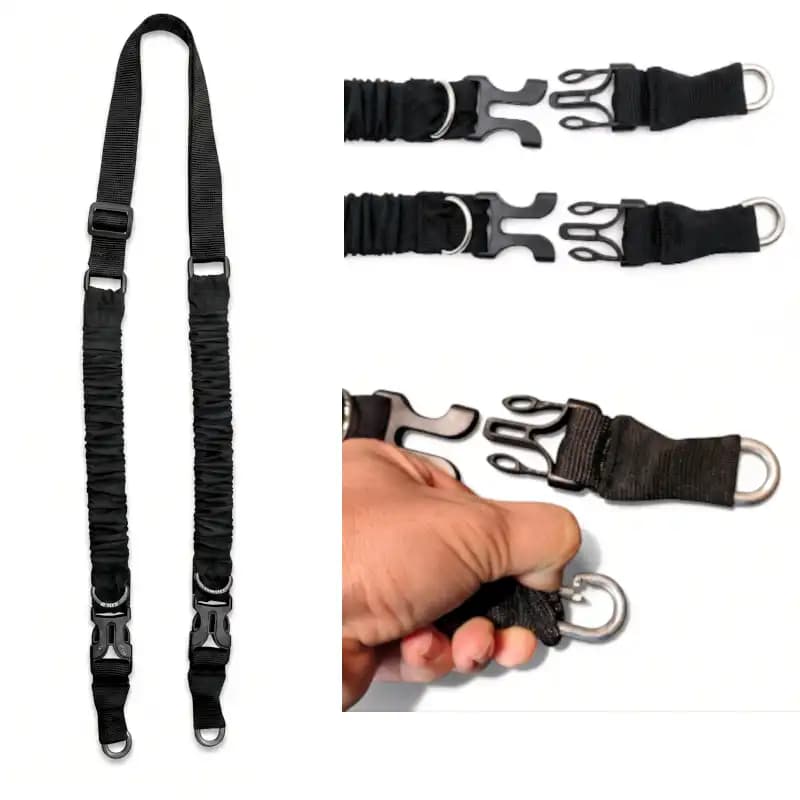 بند سلاح تاکتیکال دو قلاب فولادی مدل Bungee Sling