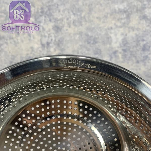 ست ۱۱ پارچه آبکش استیل یونیک | ضدزنگ و آهنربا نگیر | آبکش و لگن استیل آشپزخانه — تصویر ۳