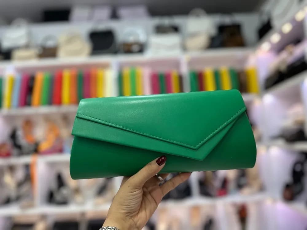 کیف مجلسی زنانه مدل کتابی رنگ سبز — تصویر ۲