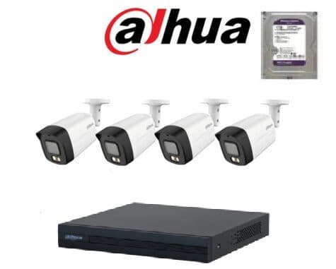 پک کامل چهار دوربین تحت شبکه 2 مگاپیکسل دیددرشب رنگی میکروفن دار داهوا (DAHUA IP) — تصویر ۷