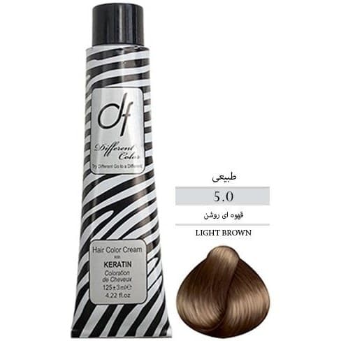 رنگ مو دیفرنت شماره 5.0 رنگ قهوه ای روشن حجم 125ml