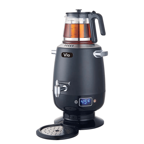 سماور برقی ویو Vio مدل V-502 | بدنه استیل با روکش مشکی مات — تصویر ۷