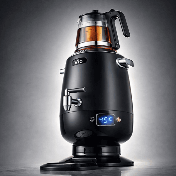 سماور برقی ویو Vio مدل V-502 | بدنه استیل با روکش مشکی مات — تصویر ۹