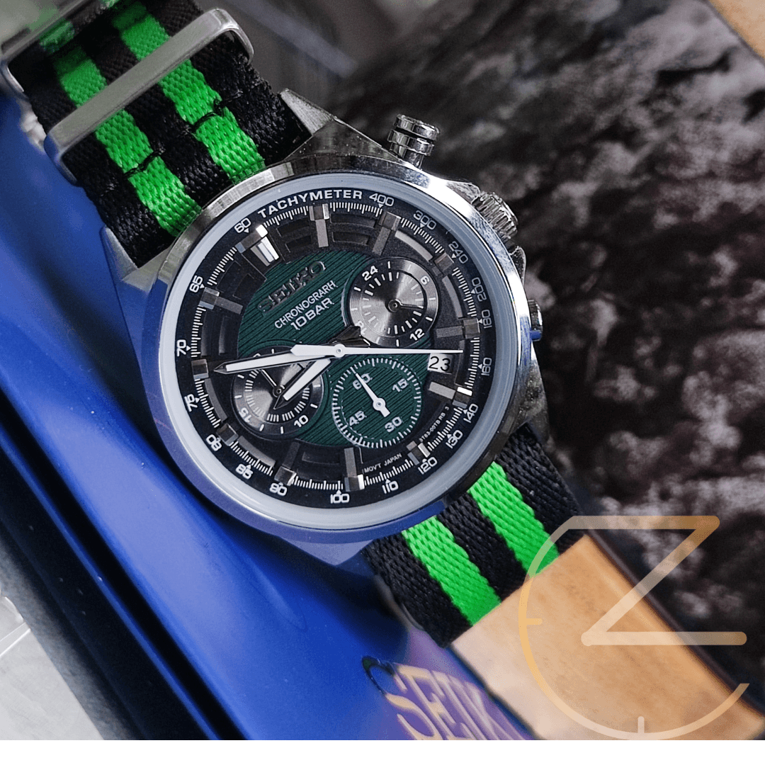 ساعت مچی سیکو برزنتی کرنوگراف سبز SEIKO CHRONOGRARH — تصویر ۶